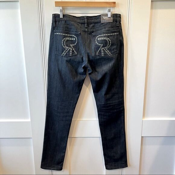 Rock & Republic Berlin Rhinestone Jeans in Attraction Wash Midrise Skinny Sz 29 - Picture 1 of 12